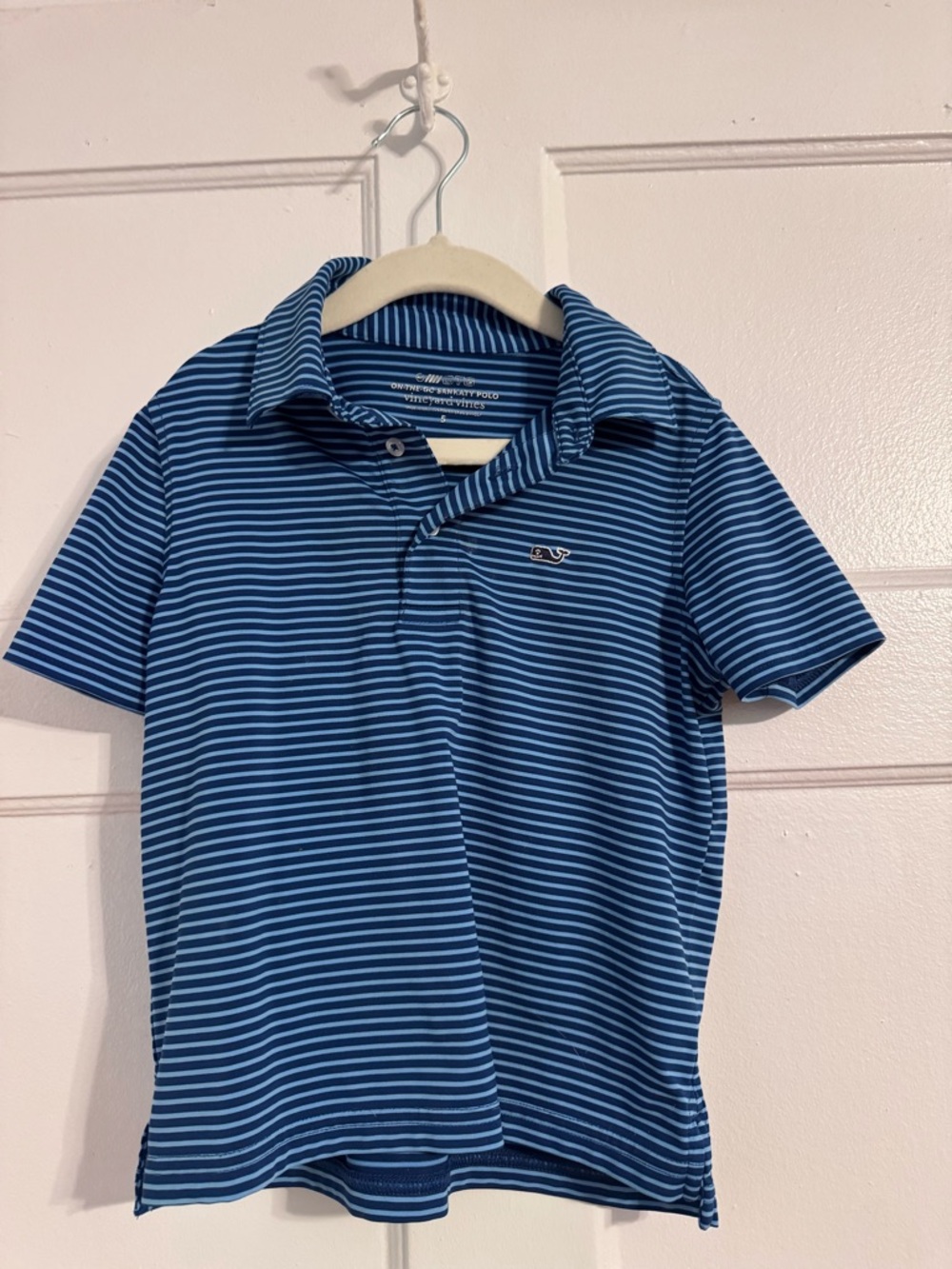 Vineyard Vines Navy and Light Blue Striped Polo